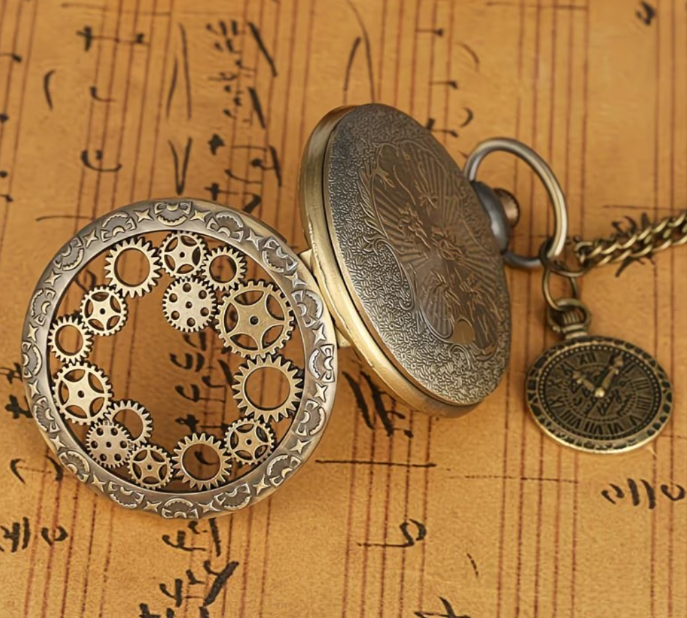 Golden Carved Pocket Watch