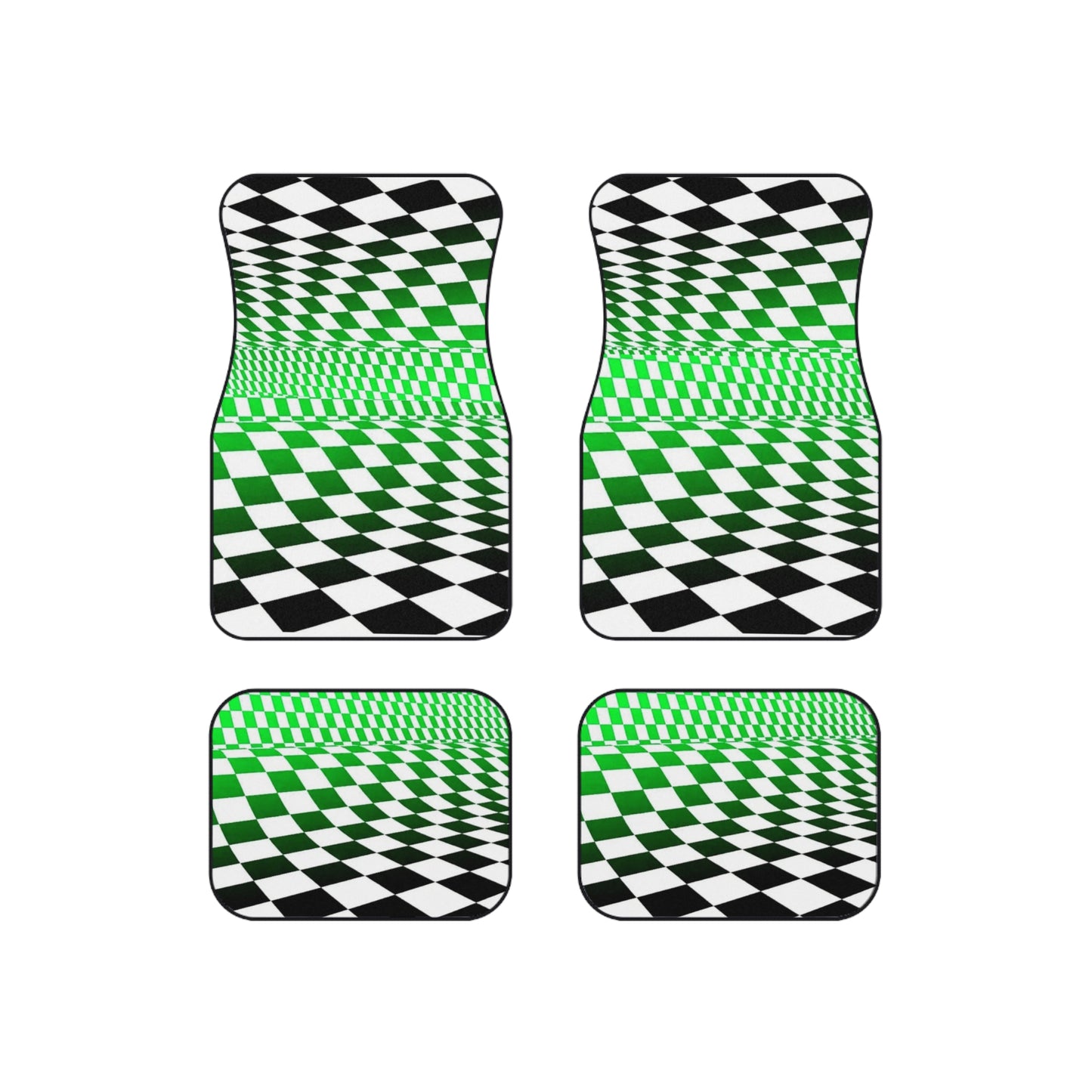 Illusion Chessboard Car Mats Set