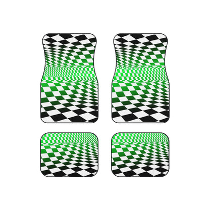 Illusion Chessboard Car Mats Set