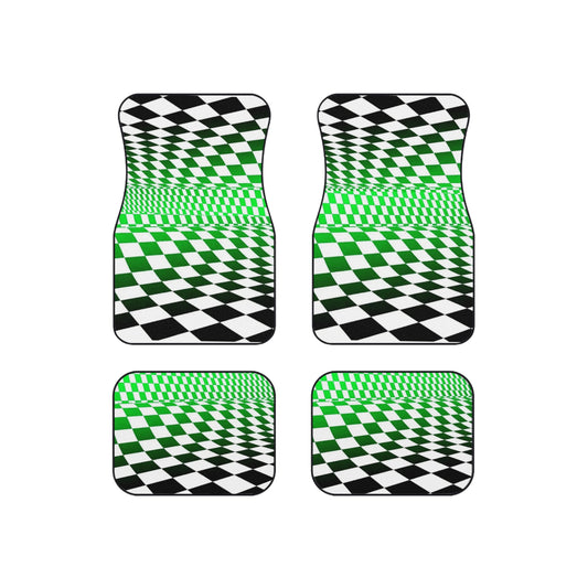 Illusion Chessboard Car Mats Set