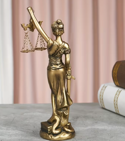 Golden Lady Justice Statue