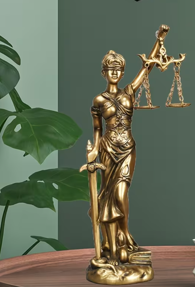 Golden Lady Justice Statue