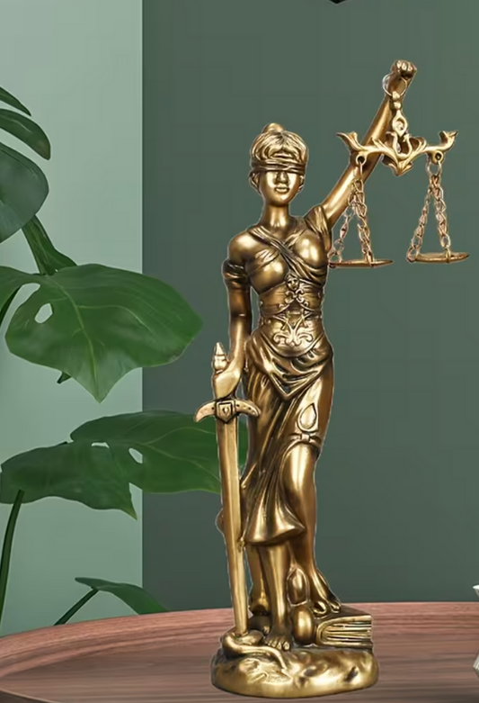 Golden Lady Justice Statue