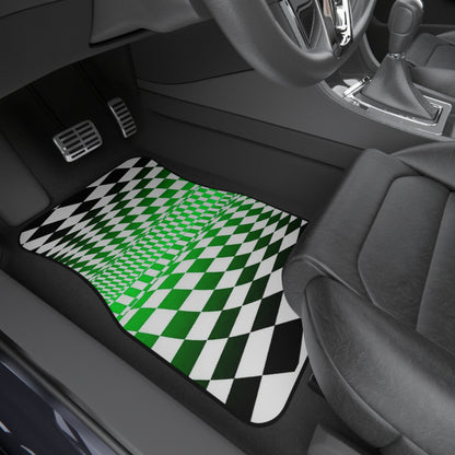 Illusion Chessboard Car Mats Set