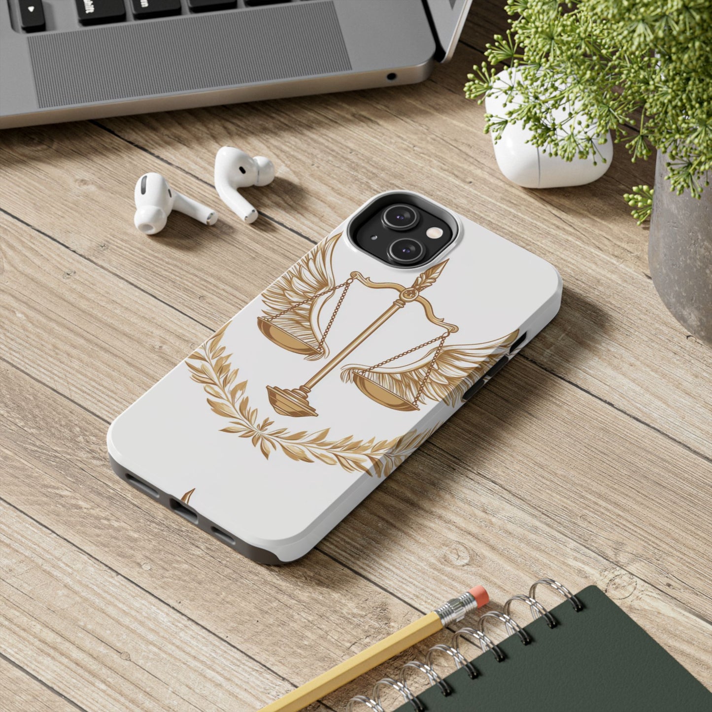 Golden Scales of Justice iPhone Case