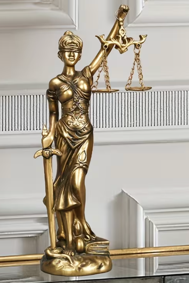 Golden Lady Justice Statue