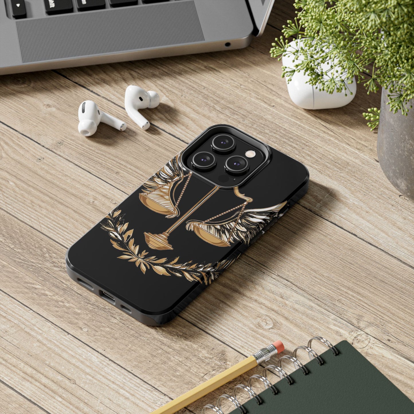 Golden Scales of Justice iphone Case