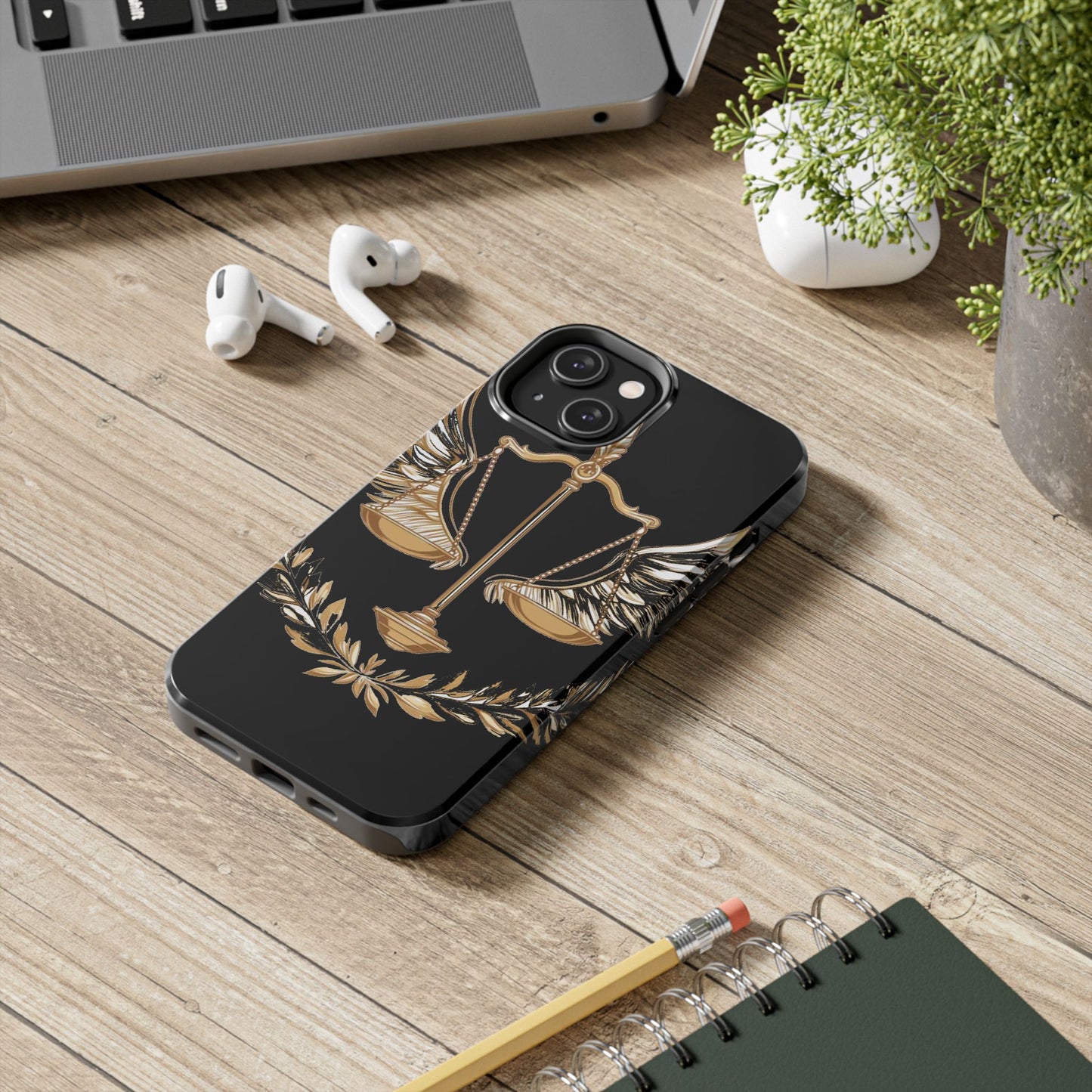 Golden Scales of Justice iphone Case
