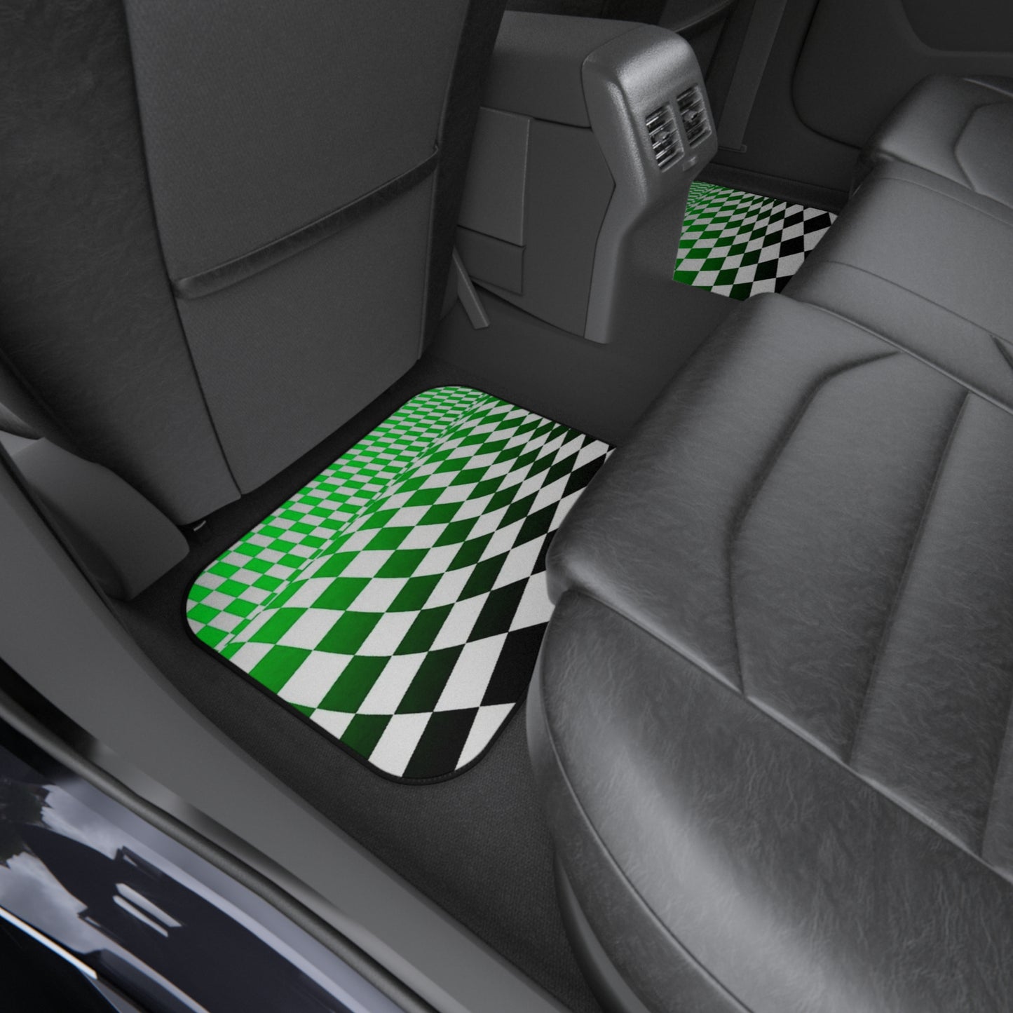 Illusion Chessboard Car Mats Set