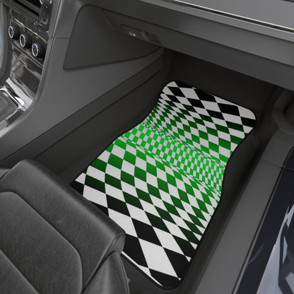 Illusion Chessboard Car Mats Set
