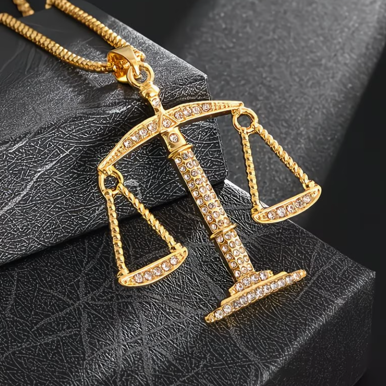 Golden Scale of Justice key chain