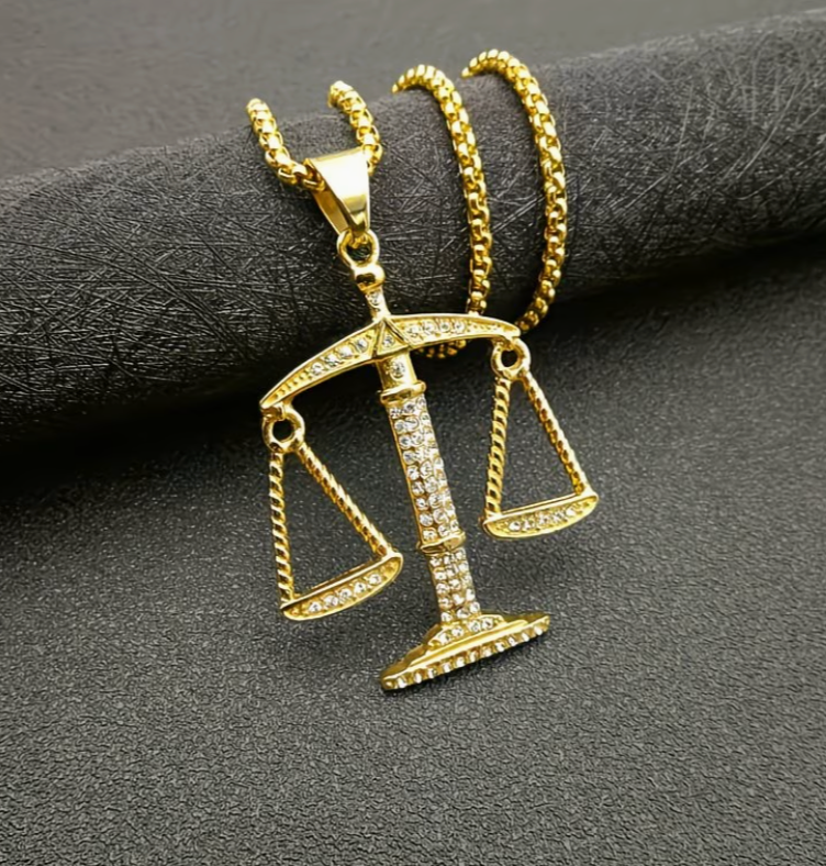 Golden Scale of Justice key chain