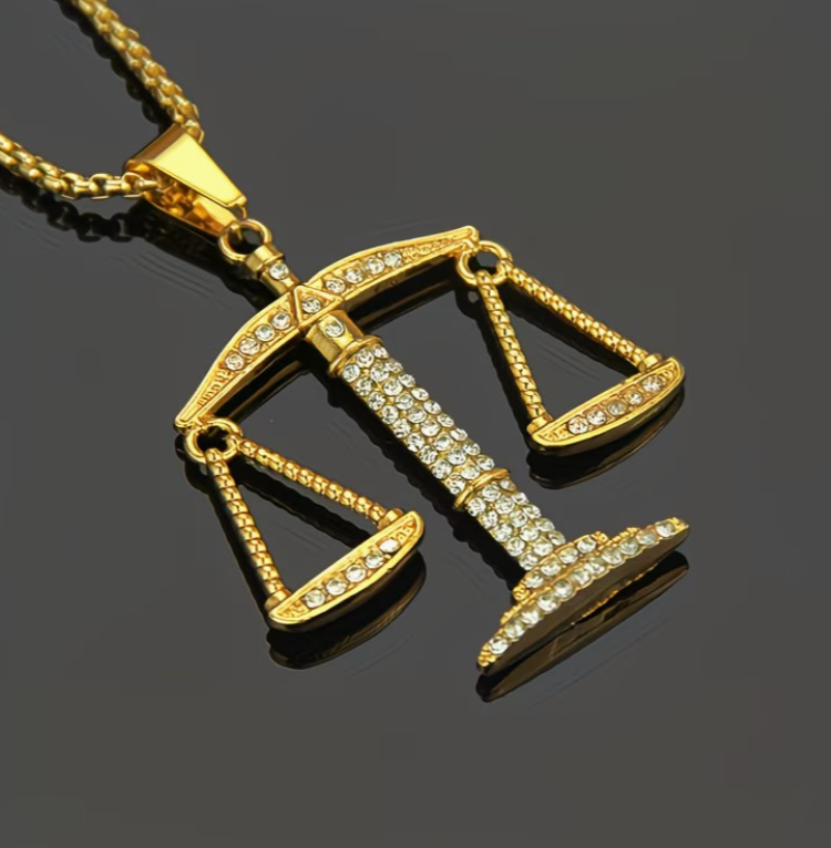 Golden Scale of Justice key chain
